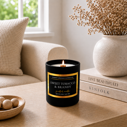 Sweet Tobacco & Brandy 11 oz Crackling Wood Wick Candle