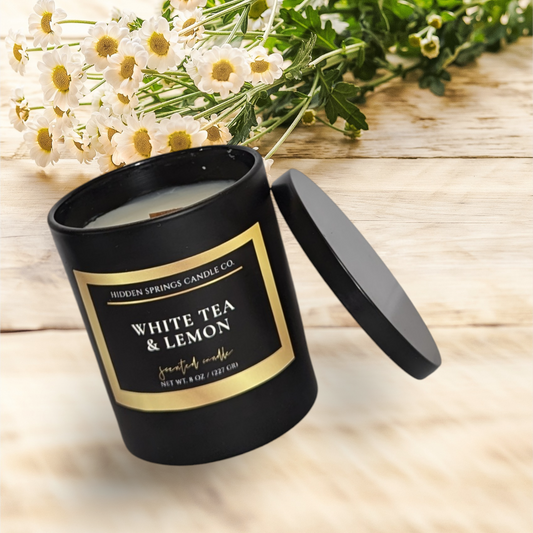 White Tea and Lemon Luxury Coconut Soy Candle