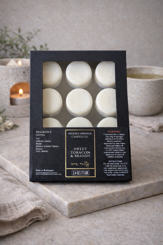 Sweet Tobacco & Brandy Wax Melts-Hidden Springs Candle Co