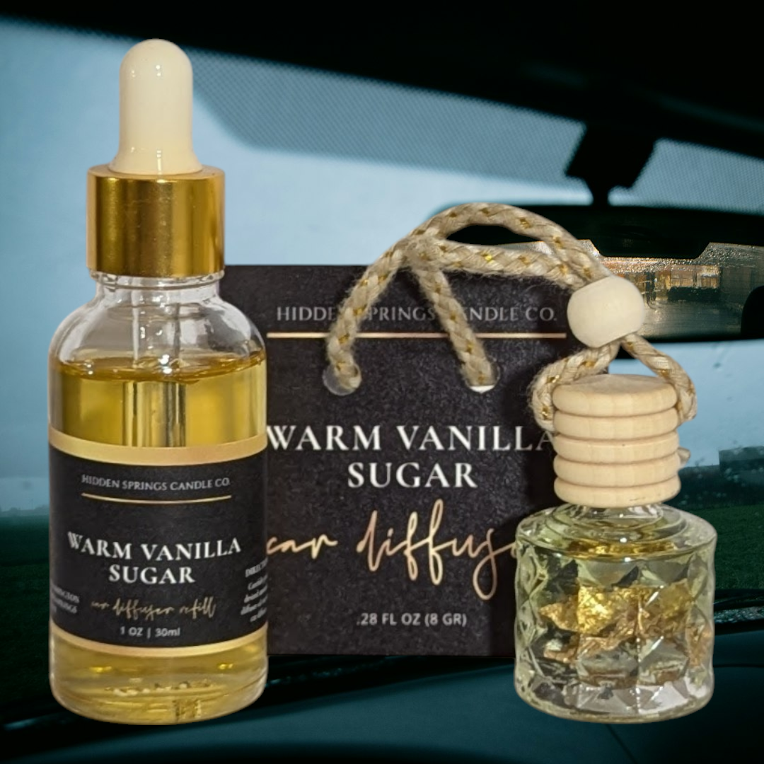 Warm Vanilla Sugar Car Diffuser With Refill-Hidden Springs Candle Co