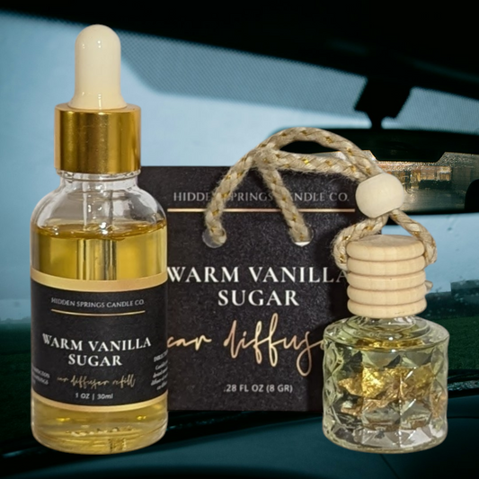 Warm Vanilla Sugar Car Diffuser With Refill-Hidden Springs Candle Co