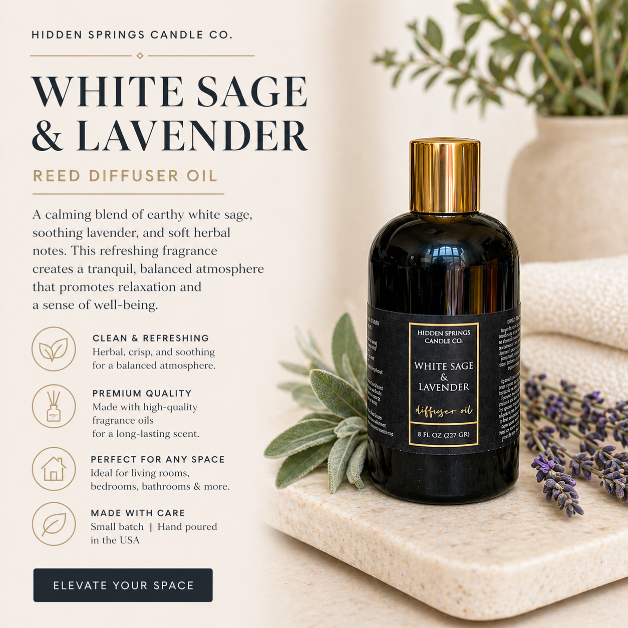 White sage & Lavender Diffuser Oil