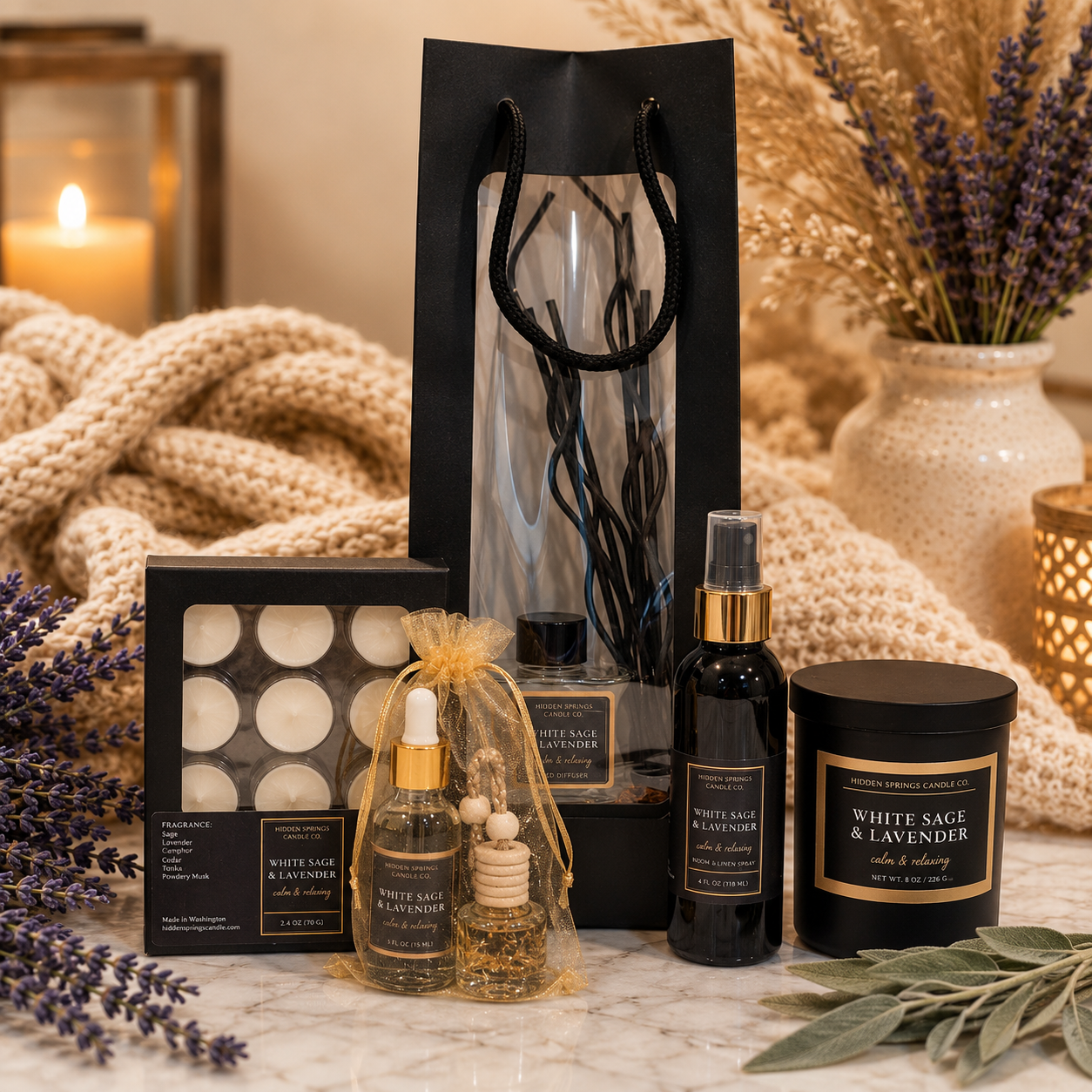 White Sage & Lavender Luxury Home Fragrance Bundle