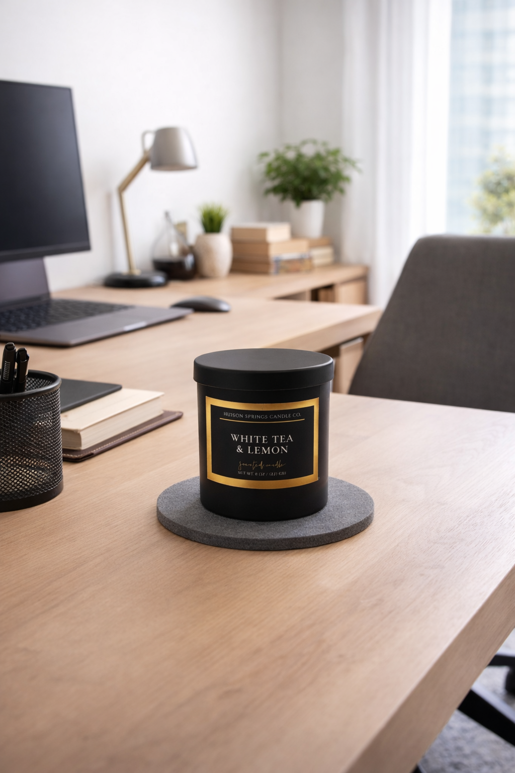 White Tea & Lemon Candle-Hidden Springs Candle Co
