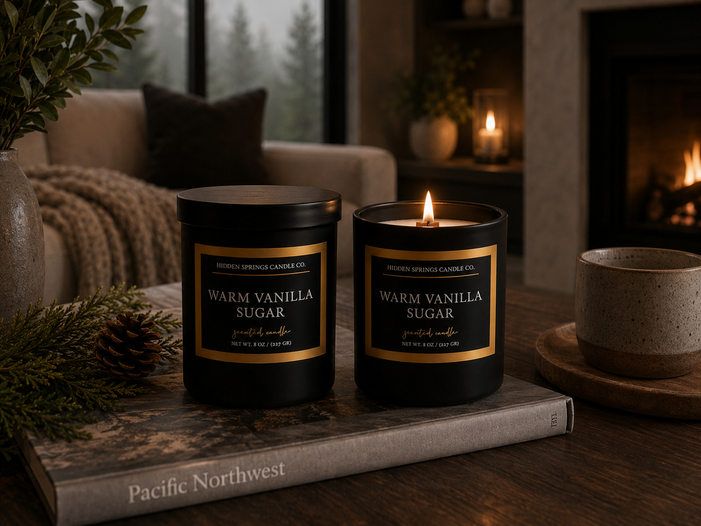 Warm Vanilla Sugar Luxury Coconut Soy Candle | Crackling Wood Wick